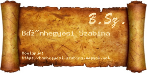 Bánhegyesi Szabina névjegykártya