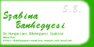 szabina banhegyesi business card